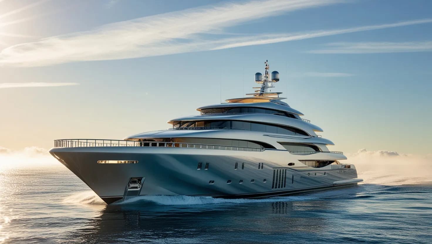 Superyacht with Helipad